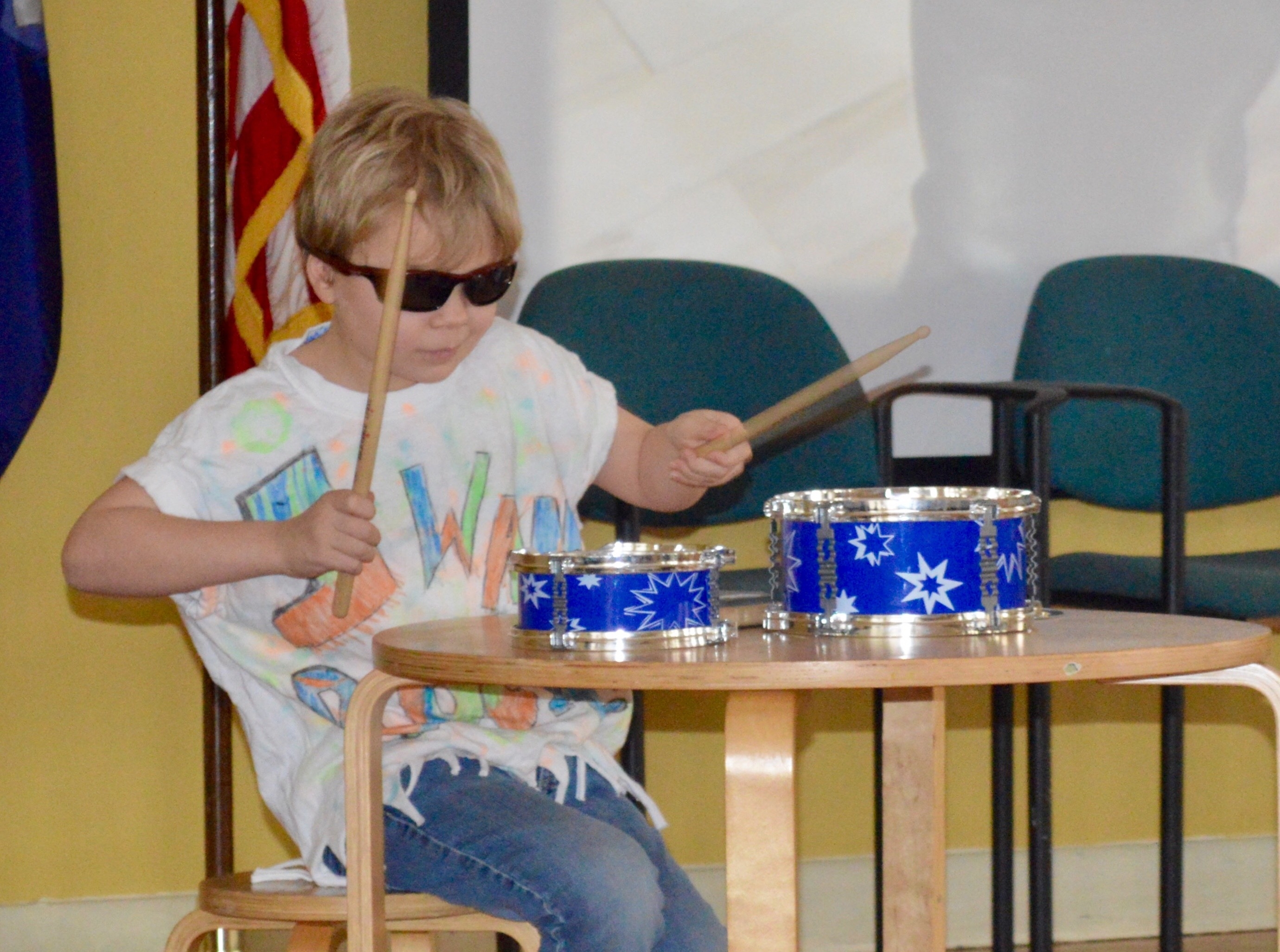 The Talent Show featured a tribute to Led Zeppelin on drums!
