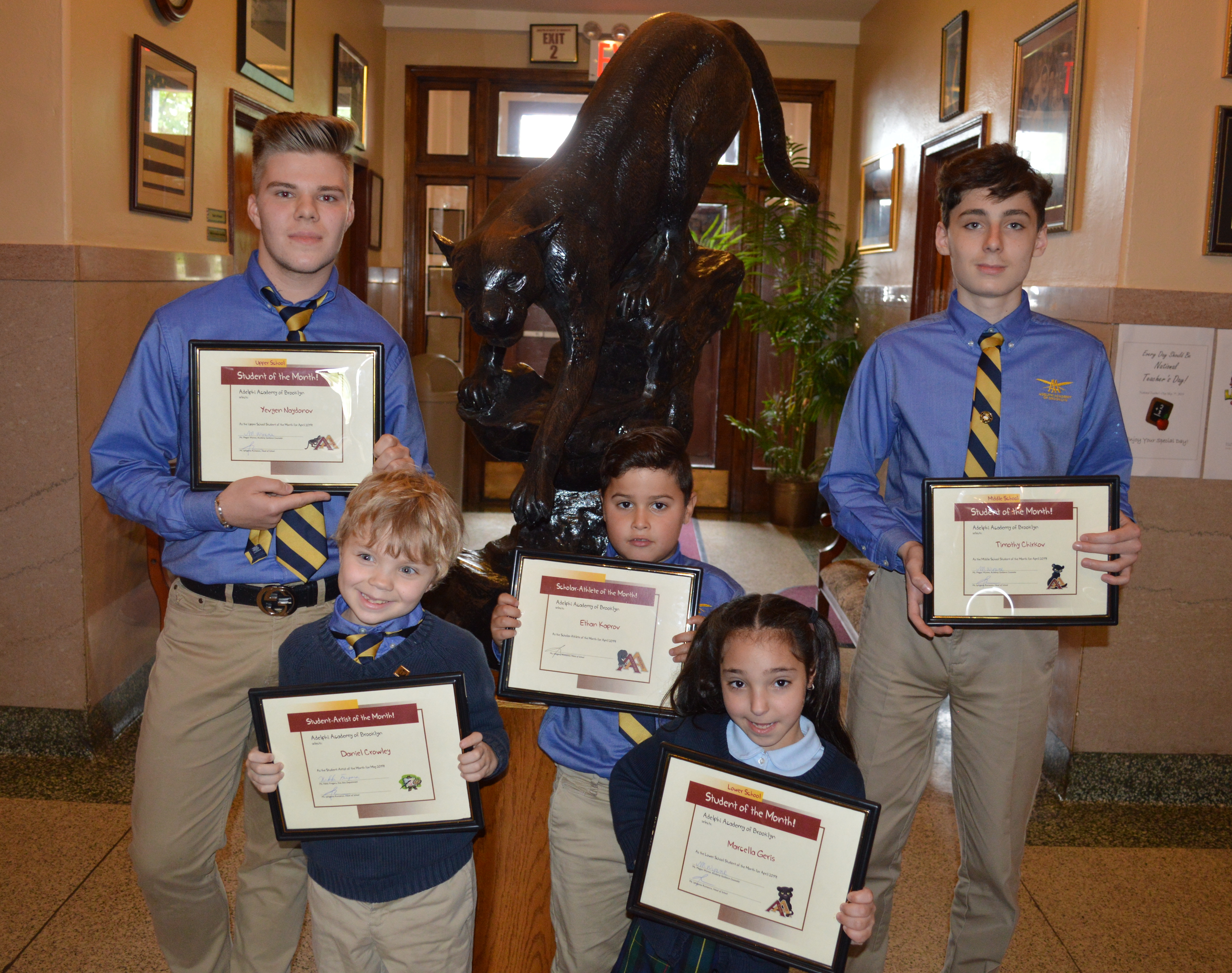 Congratulations to Adelphi Academy of Brooklyn's April Students of the Month!