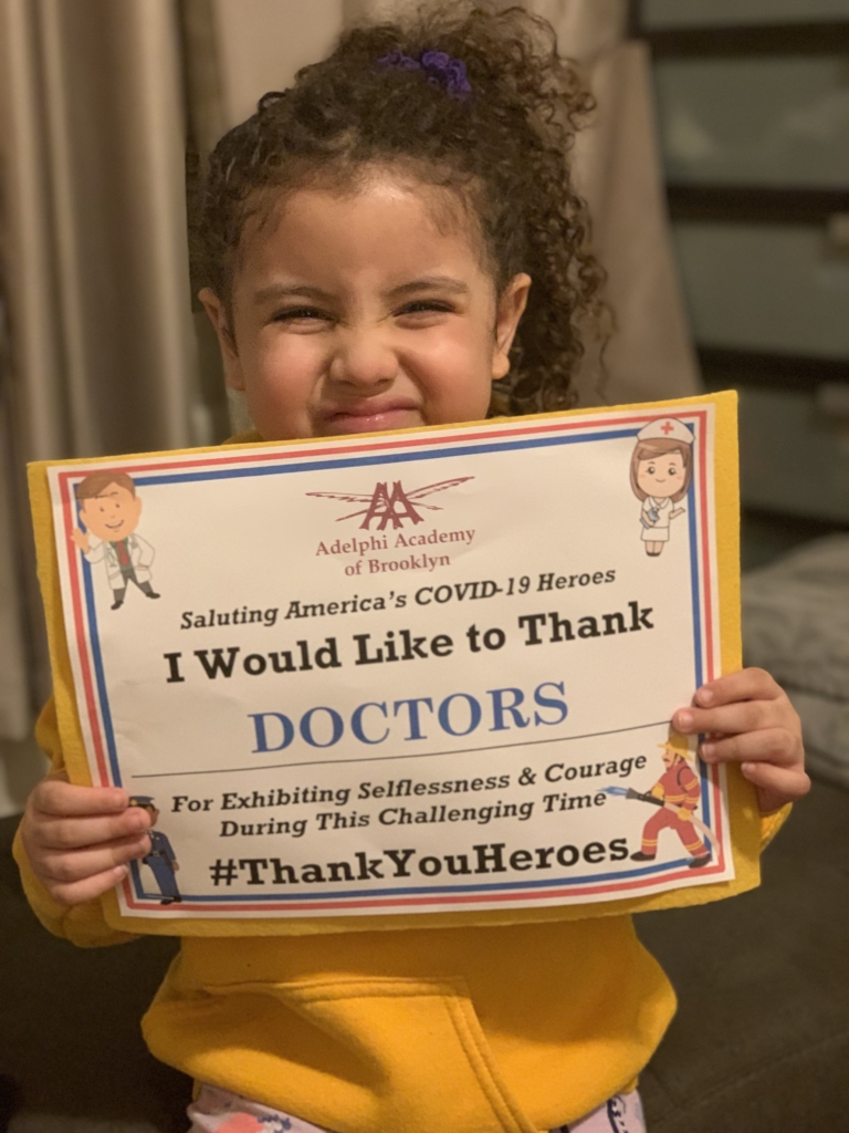 Lower Schooler Isabella thanks doctors for their service!