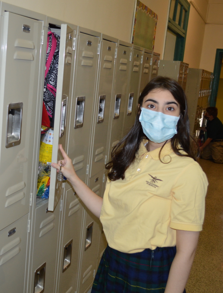 Upper Schooler Reena organizes her locker!