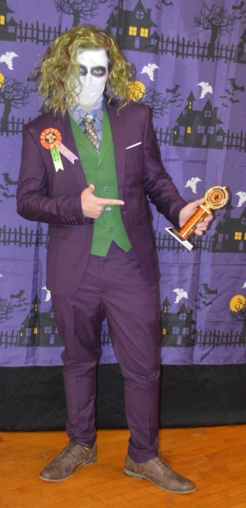 Yura won first prize in the Upper School Costume Contest for his uncanny portrayal of the Joker!