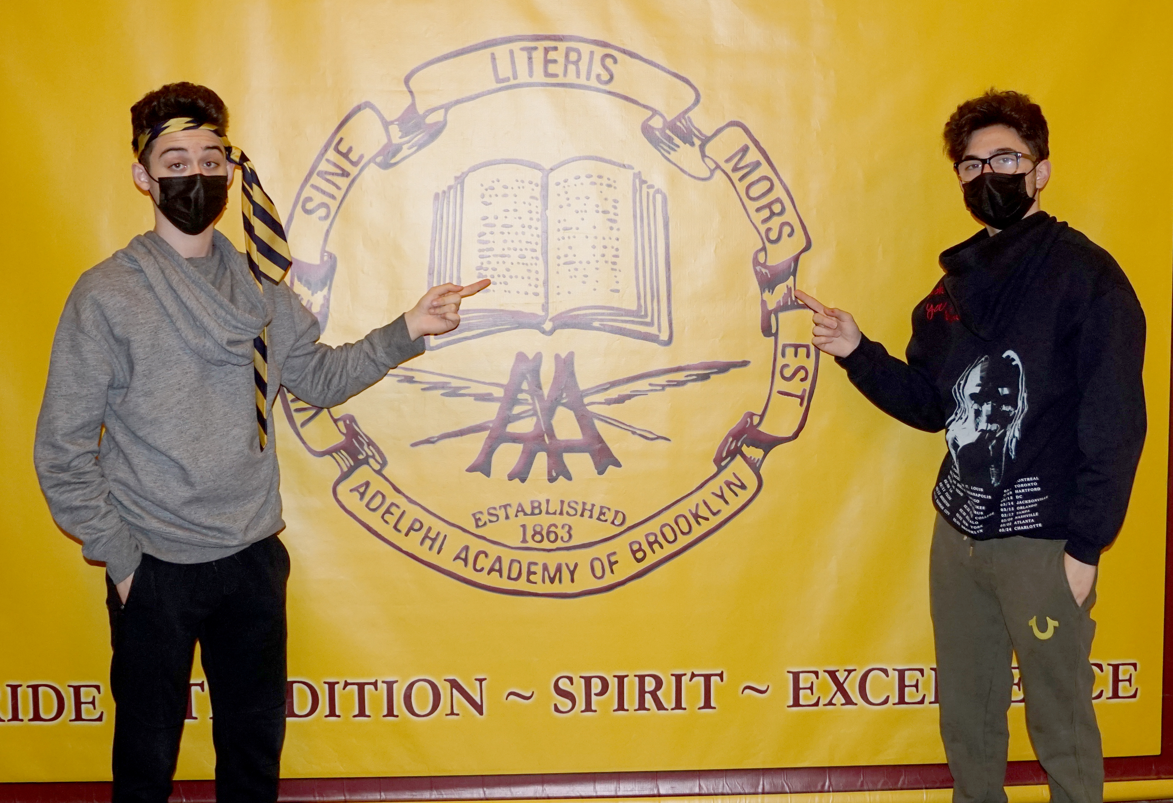Upper Schoolers Isaac and Matthew wore their hoodies inside out!